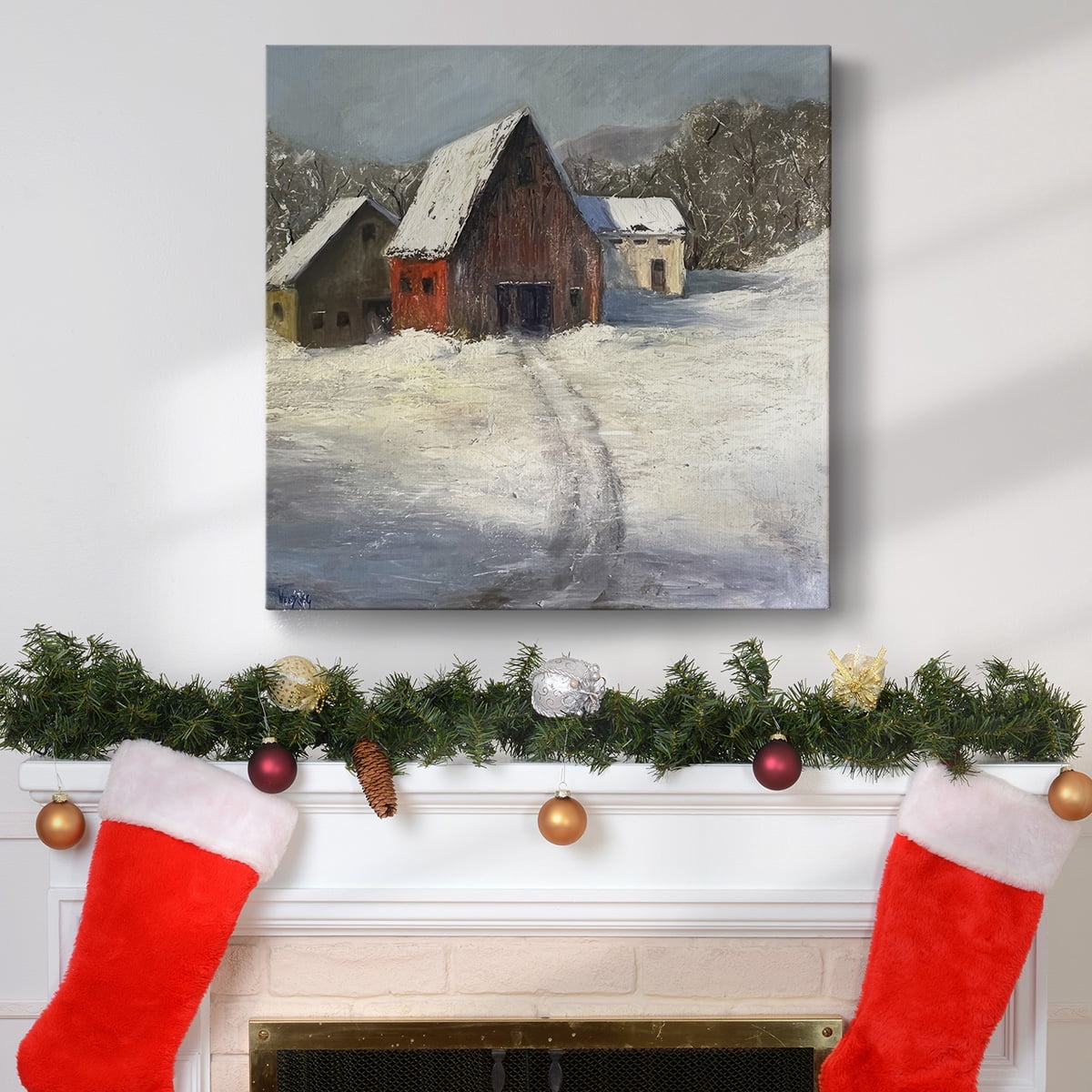 Winter Homestead I- Gallery Wrapped Canvas