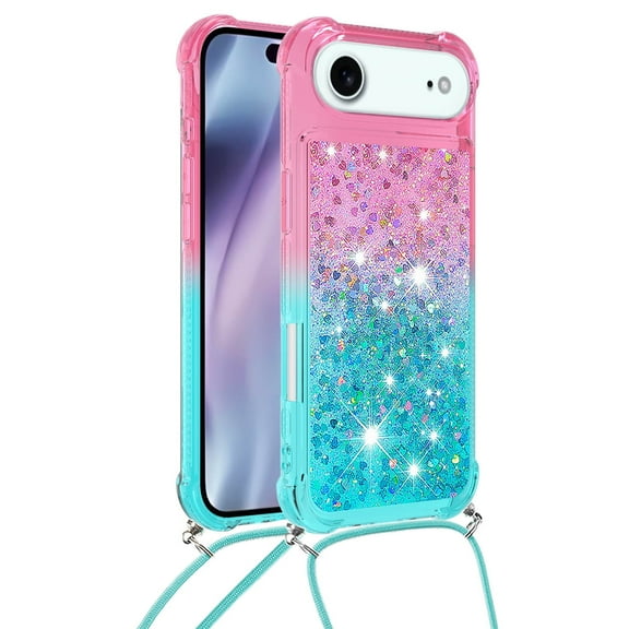 GY-MCKK for iPhone 17 Air Case Girls Women Cute Glitter Soft TPU Phone Case with Strap Lanyard Shockproof Protective Cover-B3