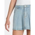 thumbnail image 4 of Liv & Lottie Women's Pleated Denim Mini Skirt, Sizes S-XL, 4 of 5