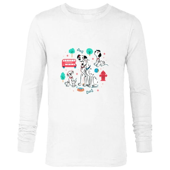 Disney 101 Dalmatians Pongo and Perdita Family - Long Sleeve T-Shirt for Men - Customized-White