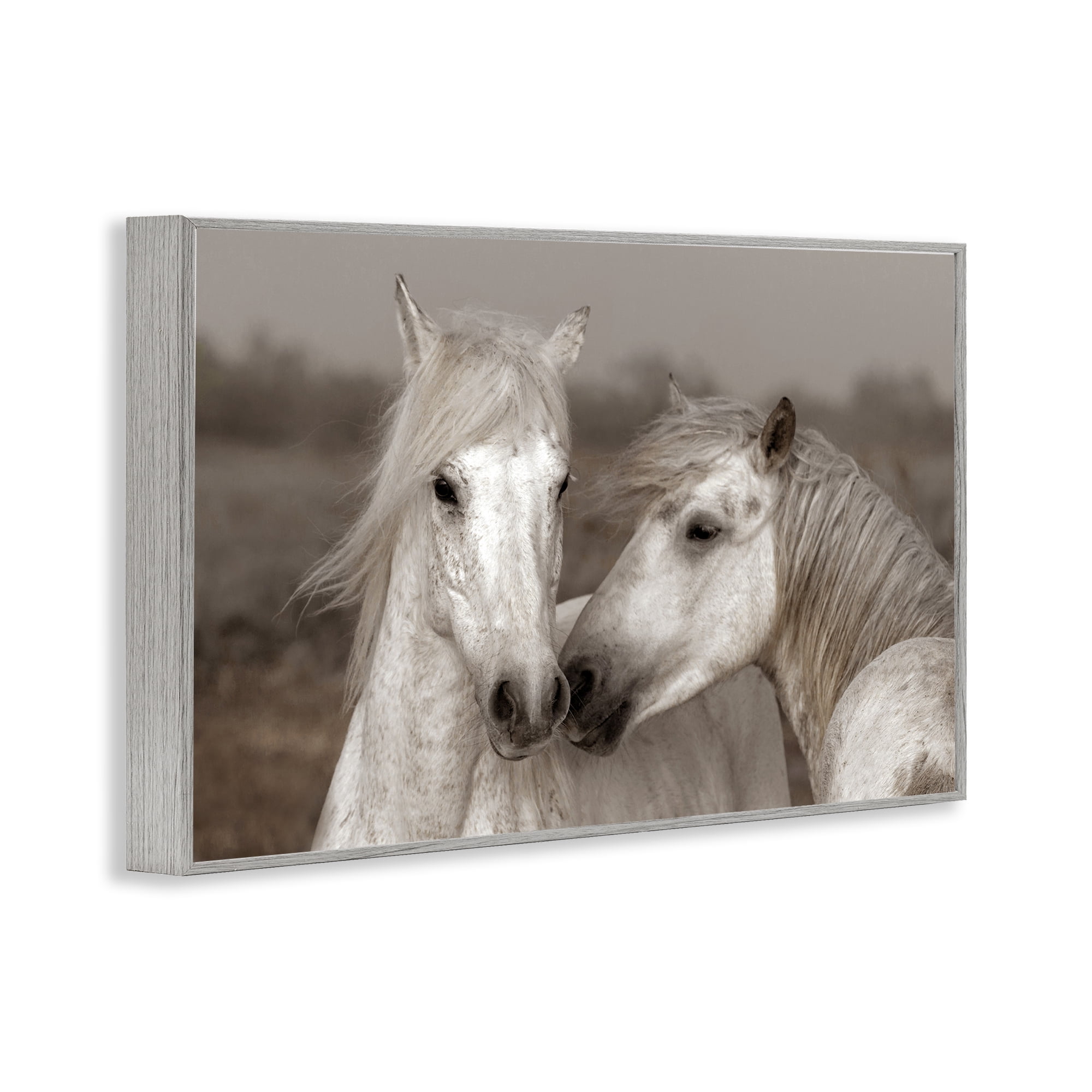 Stupell Industries Gentle Companionship Horses Gray Framed Giclee Art, design by Danita Delimont