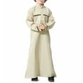 thumbnail image 2 of Mercatoo 𝐌uslim Thobe for Boys 𝐈slamic Clothing Long Sleeve Kaftan Robe Arabic Dress Kids Boys Prayer Dress Ramadan Eid Outfit, 2 of 9