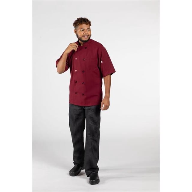 Uncommon Threads Manteau de Chef Nighthawk Unisexe 0415P-0301&44; Bordeaux - Extra Small