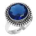 thumbnail image 1 of 925 Silver Ring For Women Blue Sapphire Simulated Stone Silver Ring Size 5 September Birthstone Boho Silver Ring Size 5 Gift For Women On Valentine's Day 925 Silver Jewelry With Gemstone, 1 of 5