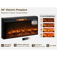 thumbnail image 3 of OKD Farmhouse TV Stand Electric Fireplace with Mantel, 52 inch Entertainment Center w/36 Electric Fireplace & Sime-Open Cubby & Open Bottom for Living Room, Natural Oak, 3 of 6