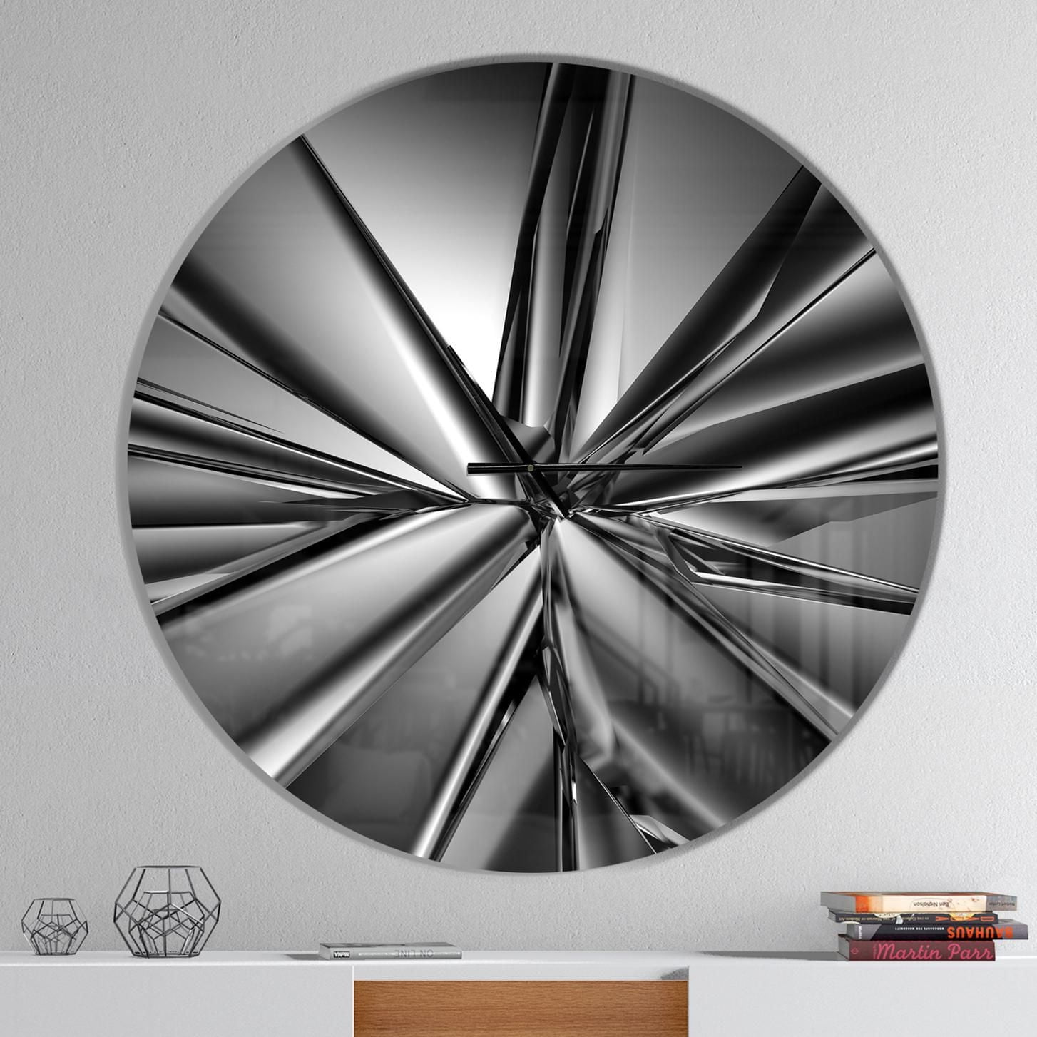 Designart 'Futuristic Crystal  ' Modern wall clock