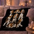thumbnail image 6 of Beagle Portrait Collage, Cozy Pet Portrait Pattern, Warm Flannel Blanket for Living Room and Bedroom with Detailed Artwork, Dog Lovers Thanksgiving Gift, Pet Lover Home Decor, 6 of 9