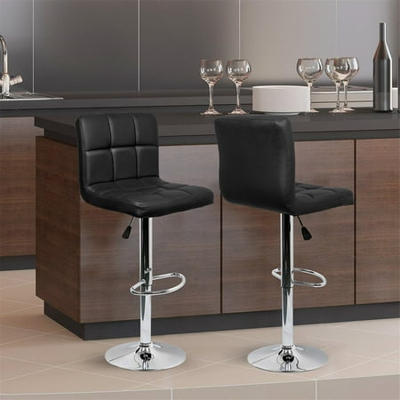 Ergonomic Height Adjustable Backrest Footrest Barstool Chair Kitchen Stool