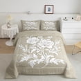 thumbnail image 2 of Homewish Teens Chic Flowers Full Size Comforter Sets 3-Piece,Vintage Aesthetic Bedding Comforter Set,Exotic Style Lightweight Bedding Sets,Ultra Soft Home Decor,Reversible, 2 of 8