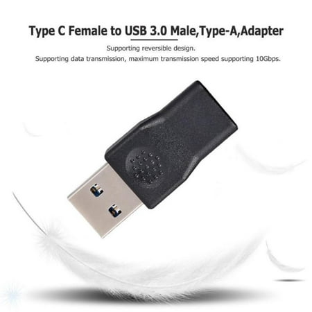 USB-C to USB Adapter (2-Pack),USB Type C Female to USB 3.0 Male Adapter,Female USB-C 3.1 to USB-A Male Adapter,Compatible with USB-C Charge Cable,Laptops and Wall Chargers with USB A