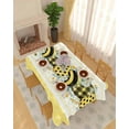 thumbnail image 2 of Bees Summer Tablecloth Rectangle Round Table Cloth 60x84 Inch, Honey Indoor or Outdoor Tablecloth, Stripes Yellow Waterproof Polyester Fabric Washable Table Cover for Party Holiday Picnic Decoration, 2 of 6