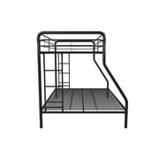 DHP Dusty Twin over Full Metal Bunk Bed with Secured Ladders, Black