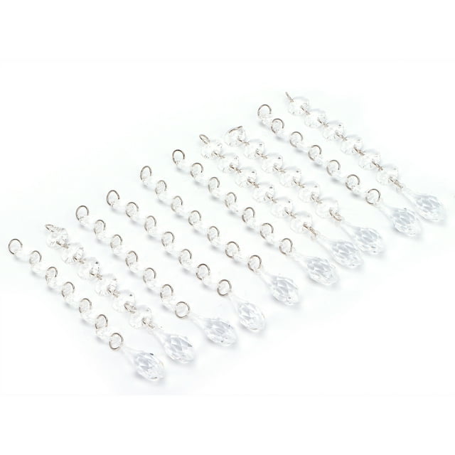 Guirnalda colgante de lágrima acrílica de 10 piezas, cuentas colgantes, iluminación, cuentas decorativas transparentes para decoración de lámparas de araña.