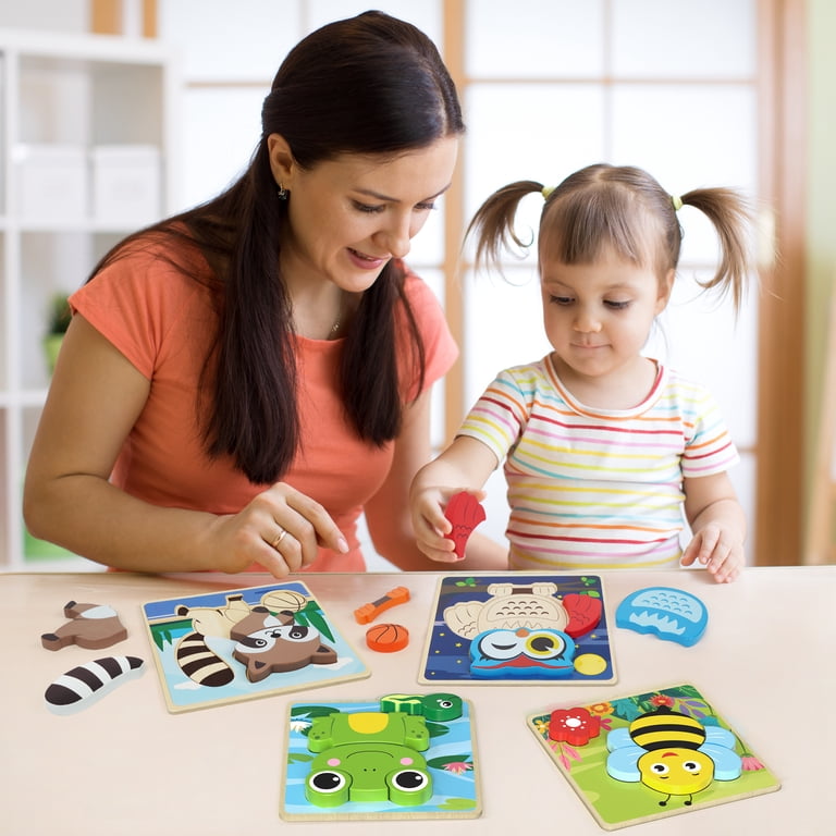 LotFancy Animal Wooden Puzzles, 8-Pack for Toddlers photo 3