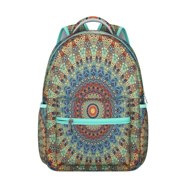 Ethnic Tribal Pattern Multifunctional Backpack, Waterproof and Wear-Resistant, Adjustable Strap Backpack with Large Capacity, Artistic Bohemian Style School Bag for Student and Student
