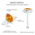 thumbnail image 5 of Rosec Jewels Pear Shaped Lab Grown Orange Sapphire Cocktail Ring with Diamond Halo - AAAA Grade, 18K White Gold, US 10.00, 5 of 9