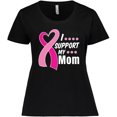 thumbnail image 3 of Inktastic Breast Cancer Awareness I Support My Mom with Pink Ribbon Women's Plus Size T-Shirt, 3 of 5