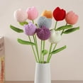 thumbnail image 6 of Dalrosia 10PCS Artificial Flowers Crochet Flowers Completed Handmade Tulip for Home Decoration and Valentine's Day Mother's Day Birthday Wedding Gift, 6 of 6