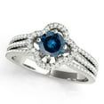 thumbnail image 5 of Mauli Jewels Engagement Rings for Women 1 Carat Glitzy Halo Blue Diamond Engagement Wedding Ring 4-prong 14k Solid Rose Gold, 5 of 10