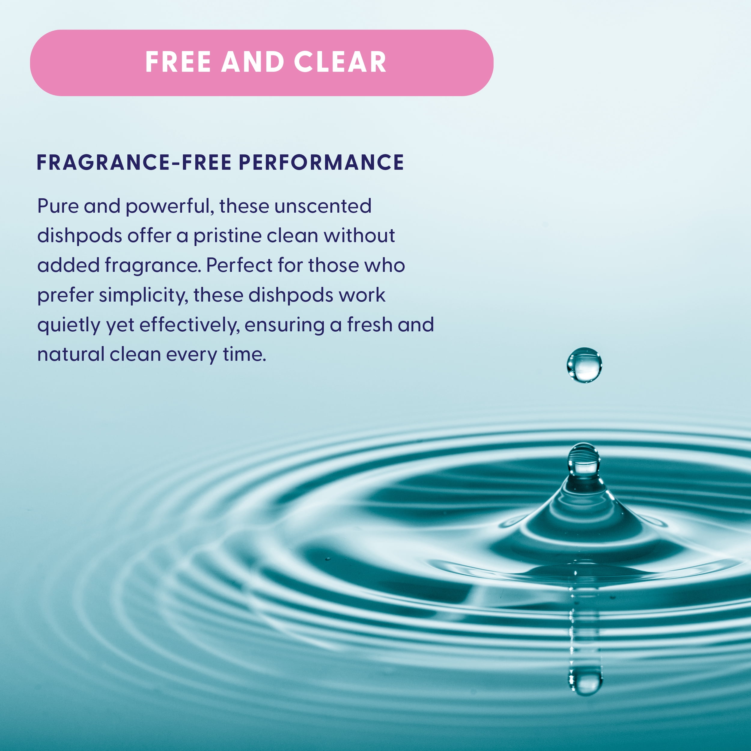 Natural Dishwasher Detergent Pods| Free and Clear (Unscented) Dish Tabs, Eco-Friendly Plant Based Enzymes | Leaves Dishes Sparkling, 60 Count