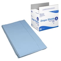 Dynarex Drape Sheets, 2-Ply Tissue, Soft and Breathable, Protection and Privacy, 40” x 48”, Blue, 1 Case of 100 Sheets