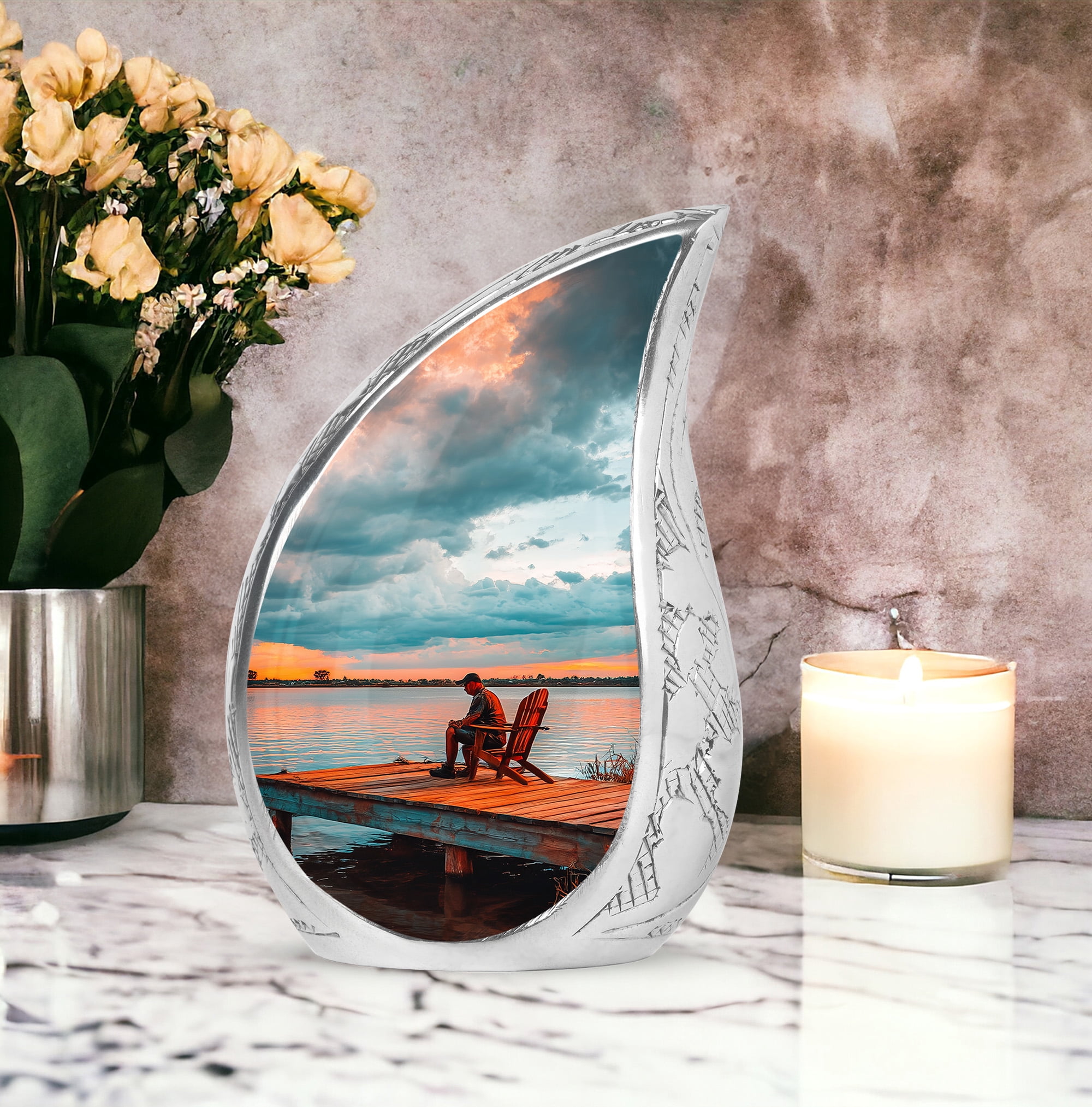 SABURIAL Fishing Urn - Ash Burials for Human Ashes - Combo 3 - Large with 3 Inch Pack of 4 - Memorial Ashes for Adult - Burial Cremation Urns for Mom & Dad - Large Decorative Urns