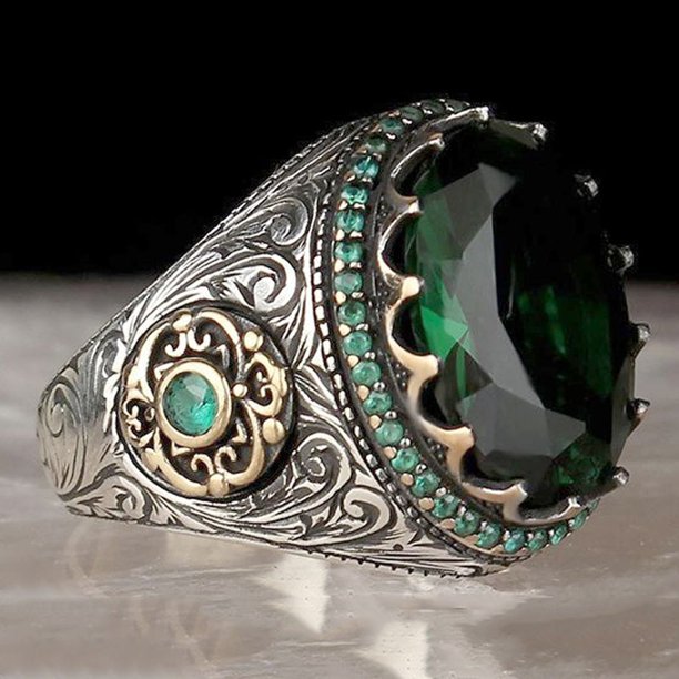 Anillo de piedra de ágata Natural ovalada grande Vintage para hombre, anillo de hormiga de circón rojo amarillo con incrustaciones Retro para mujer, anillo de boda, joyería turca Tan Jianjun unisex