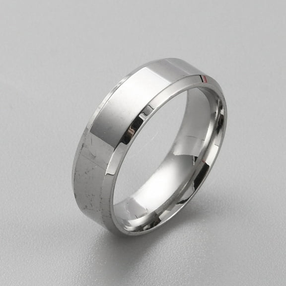 Stainless Steel Simple Plain Band Ring for Women Stainless Steel Color US Size 6 3/4(17.1mm)
