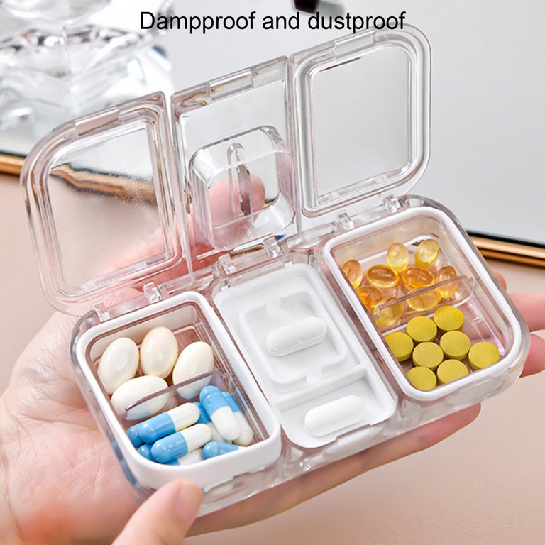 ReaNea Travel Pill Organizer 3 Packs, Portable Small Medicine Box Daily  Pill Case Dispenser for Vitamins Fish Oils,Travel Medicine Organizer 