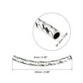 thumbnail image 2 of Uxcell Brass Curved Tube Beads, Texture Plating Noodles Spacer Bead for Jewelry Craft Making, Silver White 2x25mm, 2 of 6
