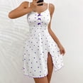 thumbnail image 5 of Endives Women's Nightgown Sleepshirt Heart Print Flared Slit Out Halter Sleepdress Comfortable Lounge Dress Night Wear Summer Nightgown, 5 of 7