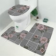 thumbnail image 2 of Pioneer Flower Floral Print Pattern Bathroom Rugs Sets 3 Piece,Toilet Cover Set,Absorbent Non Slip Bathroom Mats Sets with U-Shaped Contour Rug Toilet Rug Set, 2 of 5