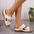 thumbnail image 4 of Summer Fashion Slip-On Sandales for Womens Plus Size Wedge Casual Spring Versatile Beach Wedge Solid Color Peep-Toe Open-Toe Slippers, 4 of 9