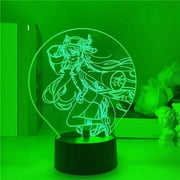 TYOMOYT Room Decor Led Genshin Impact Night Light 3D Illusion Night Lamp Home Room Decor Upward Lighting Acrylic LED Light Xmas Gift Desktop Lamps(16 Colors with Remote)