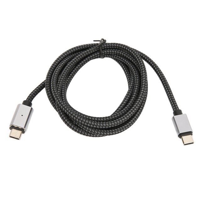 Cable de carga magnético USB C a USB C de 1,5 m PD 100W carga rápida 480Mbps USB C Cable recto magnético con luz LED