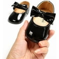 thumbnail image 3 of Baby Girls Ballet Dress Shoes - Mary Jane Soft Sole Sidebow Toddler Moccasins, 3 of 7