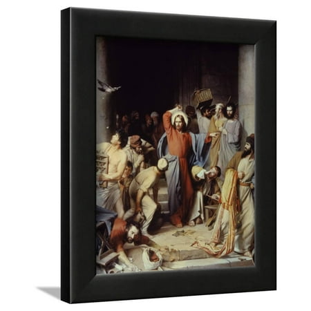 Christ Driving the Money Changers Out of Temple Framed Print Wall Art By Carl