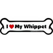 Imagine This Bone Car Magnet, I Love My Whippet, 2-Inch by 7-Inch