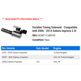thumbnail image 2 of Variable Timing Solenoid - Compatible with 2006 - 2014 Subaru Impreza 2.5i 2007 2008 2009 2010 2011 2012 2013, 2 of 2