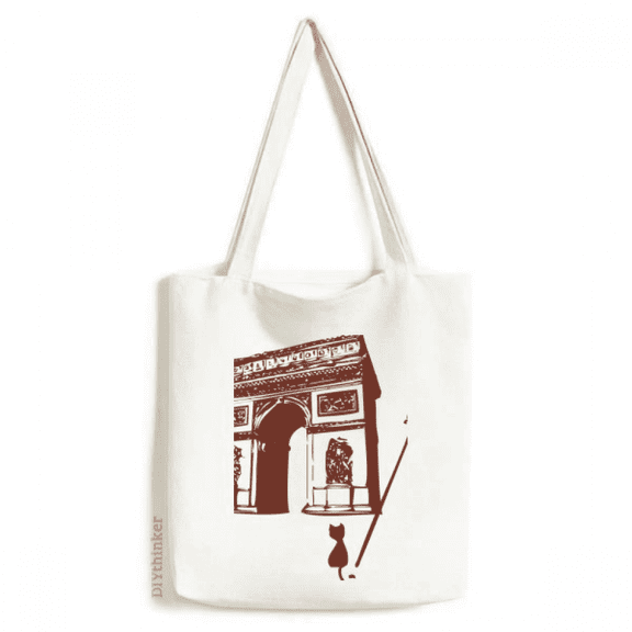 Arch Of Triumphal France Paris Landmark Tote Canvas Bag Shopping Satchel Casual Handbag