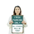 thumbnail image 3 of Frog Parking Only All Others Toad 13 Inch x 20 Inch Novelty Plastic Sign Durable Weatherproof UV Protected Perfect for Gardens Patios Fun Gag Gift for Frog Lovers Crafted in the USA, 3 of 5