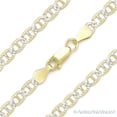 thumbnail image 2 of 3.5mm Marina / Mariner D-Cut Pave Link Chain Necklace in .925 Sterling Silver w/ 14k Yellow Gold, 2 of 2