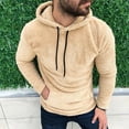 thumbnail image 2 of zfwon Mens Sherpa Fleece Hoodie Thick Plush Warm Sweatshirts Thermal Long Sleeve Jumpers with Pokcet Thick Fuzzy Fluffy Sweatshirt Drawstring Basic Hooded Pullover Winter, 2 of 6