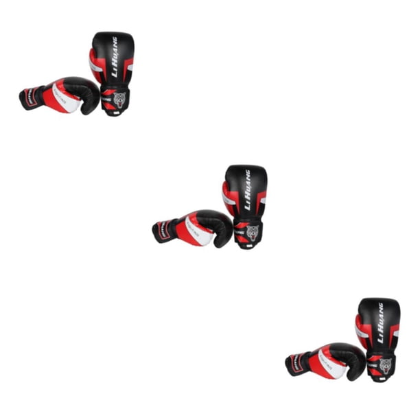 Sonducket Hombres Mujeres Guantes de entrenamiento de boxeo Sparring Kickboxing GYM Punching 12oz Negro Type1 NO1
