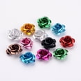 thumbnail image 4 of 100pc Aluminum Rose Flower Tiny Metal Beads Mixed Color 14x8~14mm Hole: 1mm, 4 of 4