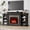 70in, Black, variant on LGHM 72" Electric Fireplace TV Stand for 80 inch TV, Freestanding 23" Fireplace Heater with Mantel for Living Room, Bedroom, Black