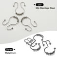 thumbnail image 5 of Siaomo Nickel Premium Stainless Steel Rustproof Easy Glide Shower Curtain Double Hooks 12 Pieces, 5 of 9