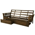 thumbnail image 2 of Kodiak Furniture Tucson Wood Futon Frame with Storage in Rustic Walnut Brown, 2 of 4