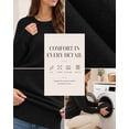 thumbnail image 3 of QUALFORT Women’s Crew Neck Pullover Sweater, Soft Lightweight Long Sleeve Knit Top, Black, Size XXL, 3 of 7