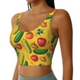 thumbnail image 2 of Goofa Colorful Vegetables Printed Sports Bras for Women, High Impact Running Bra Workout Crop Tank Tops Longline Sports Bra Push up-Small, 2 of 9
